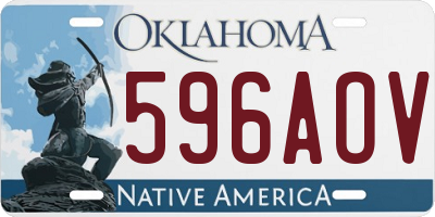 OK license plate 596AOV