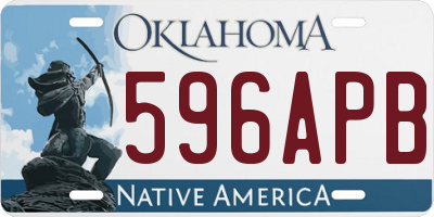 OK license plate 596APB
