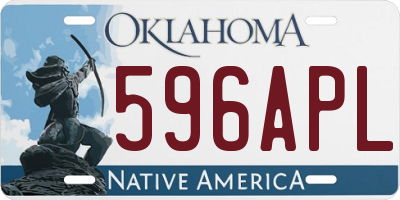 OK license plate 596APL