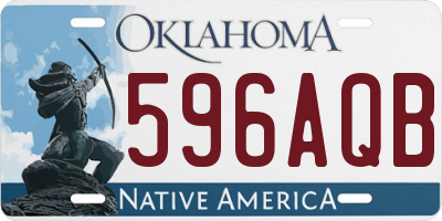 OK license plate 596AQB
