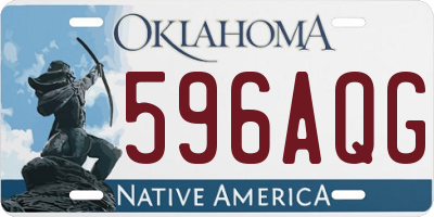 OK license plate 596AQG