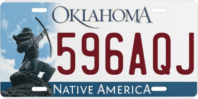 OK license plate 596AQJ