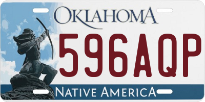 OK license plate 596AQP