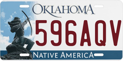 OK license plate 596AQV