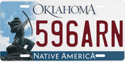 OK license plate 596ARN