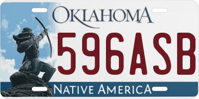 OK license plate 596ASB