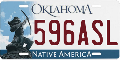 OK license plate 596ASL