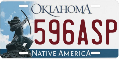 OK license plate 596ASP