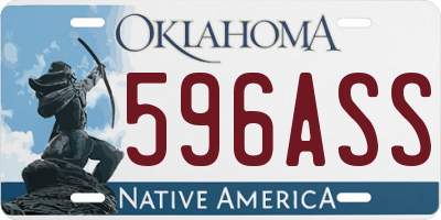 OK license plate 596ASS