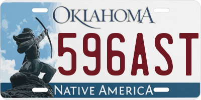 OK license plate 596AST