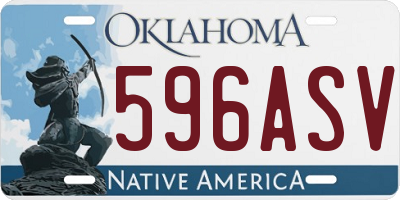 OK license plate 596ASV
