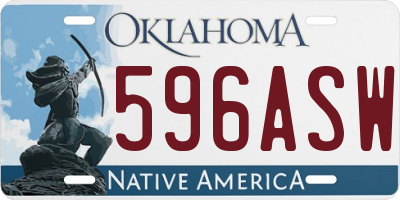 OK license plate 596ASW