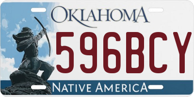 OK license plate 596BCY