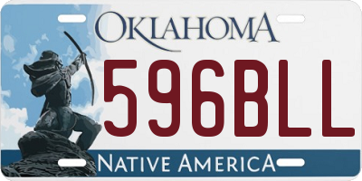 OK license plate 596BLL
