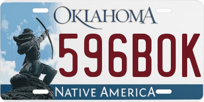 OK license plate 596BOK
