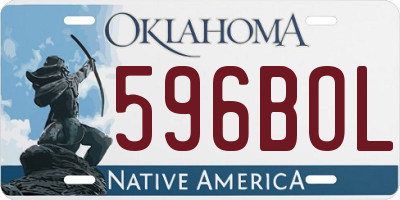 OK license plate 596BOL