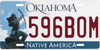 OK license plate 596BOM