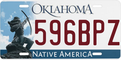 OK license plate 596BPZ