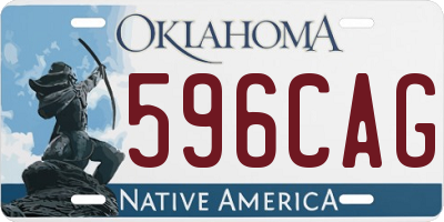 OK license plate 596CAG