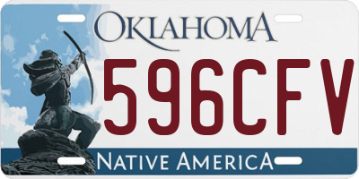 OK license plate 596CFV