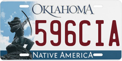OK license plate 596CIA