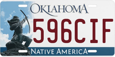 OK license plate 596CIF