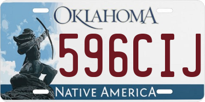 OK license plate 596CIJ