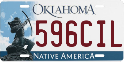 OK license plate 596CIL