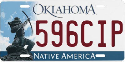 OK license plate 596CIP