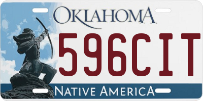 OK license plate 596CIT