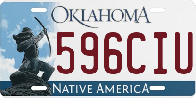 OK license plate 596CIU