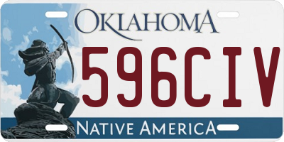 OK license plate 596CIV