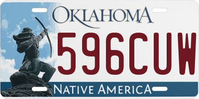 OK license plate 596CUW