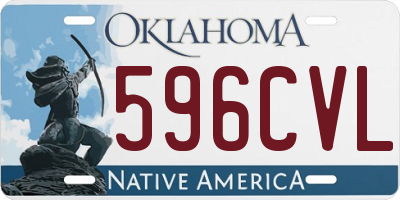 OK license plate 596CVL