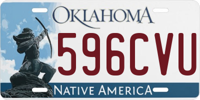 OK license plate 596CVU