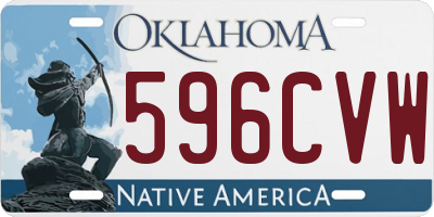 OK license plate 596CVW