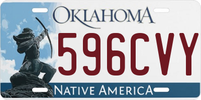 OK license plate 596CVY