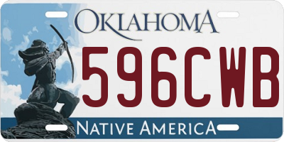 OK license plate 596CWB