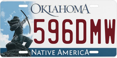 OK license plate 596DMW