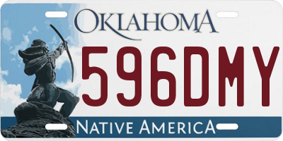 OK license plate 596DMY