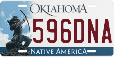 OK license plate 596DNA