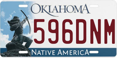 OK license plate 596DNM