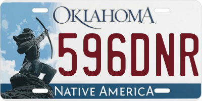 OK license plate 596DNR