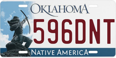 OK license plate 596DNT