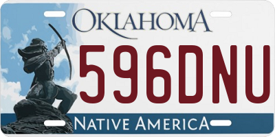 OK license plate 596DNU