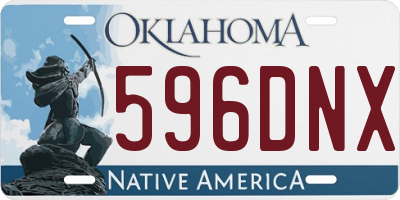 OK license plate 596DNX