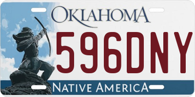 OK license plate 596DNY