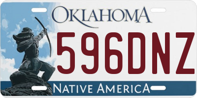 OK license plate 596DNZ