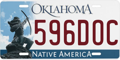 OK license plate 596DOC