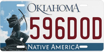 OK license plate 596DOD